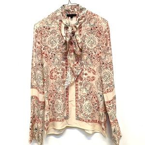 Belstaff Cream and Pxssy Bow Red Blouse
